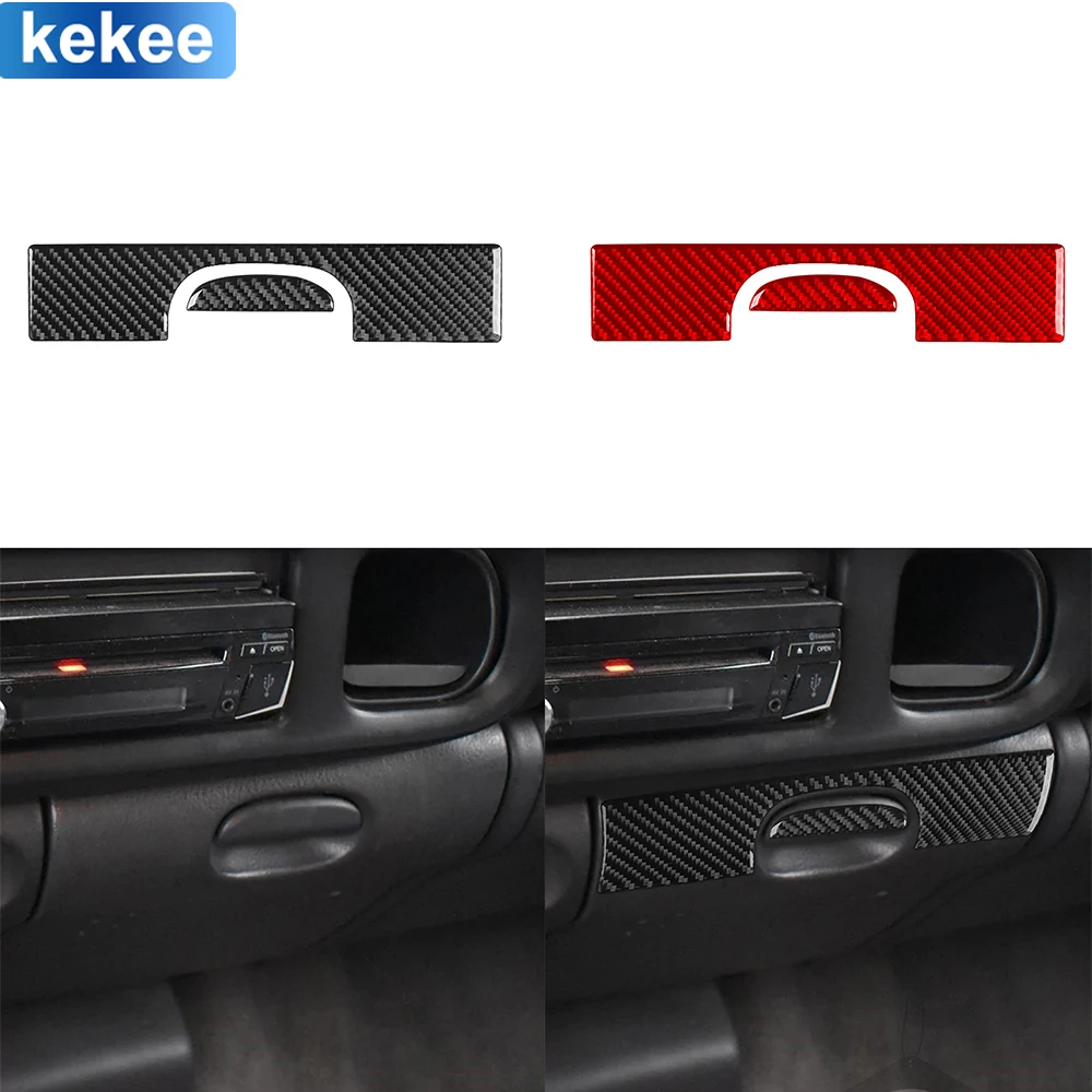 For Dodge Ram 1500 2500 3500 1998-2002 Dashboard Cup Holder Trim Set Cover Real Carbon Fiber Stickers Car Interior Accessories