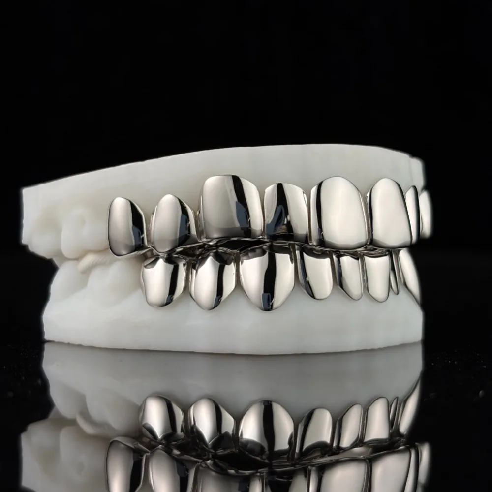925 Silver Glossy Surface European And American Cross-border Hot-selling Grill GRILLZ Hip-hop Braces