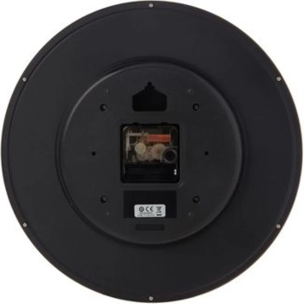 ساعة حائط سوداء مقاس 12 بوصة بأرقام مضيئة وحركة كوارتز تعمل بالبطارية لديكور المكاتب المنزلية