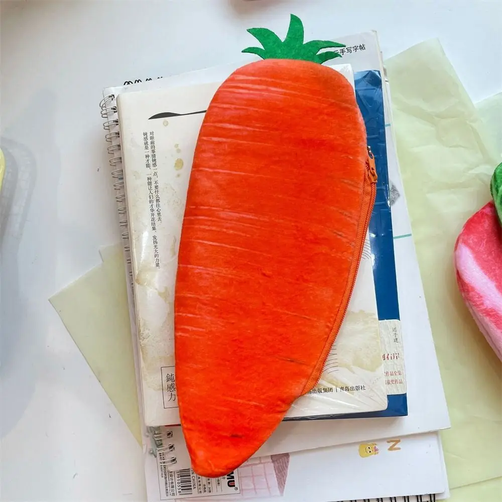 Funny Vegetable Pencil Case Simulated Food Cabbage Pencil Bag Big Purse Large-capacity Stationery Storage Bag Students Kid