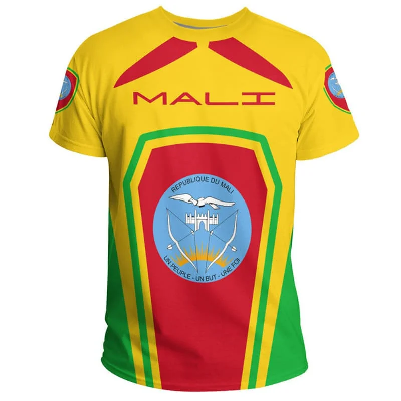 Camiseta de Manga Corta con Cuello Redondo para Hombre, Jersey de Mali, Ropa Masculina con la Bandera de Mali, Camiseta del Equipo de Fútbol de Selección 2026, Ropa de Playa, Traje de Neopreno