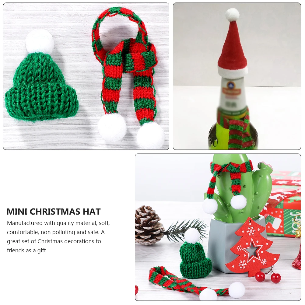 

24pcs Mini Christmas Hats 4x8cm Knitted Xmas Hat Decorations DIY Craft Party Photo Props Holiday Accessories Miniature Santa Hat