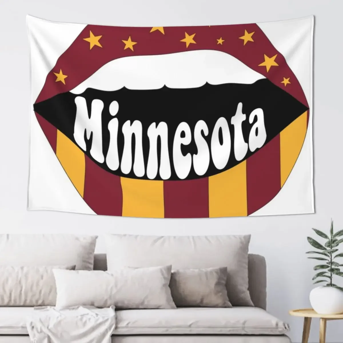 Minnesota Lips Tapestry Room Decor Aesthetic Wall Mural Wall Coverings Room Aesthetic Decor Tapestry