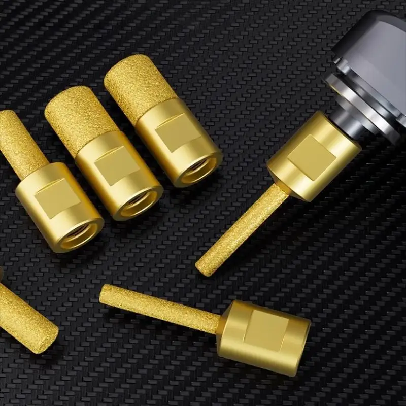 HOT! 1Pcs High Efficiency Edges Trimming And Grooving Tool Round Shank Vacuum Brazed Burr Rotary Grinding Head For Angle Grinder