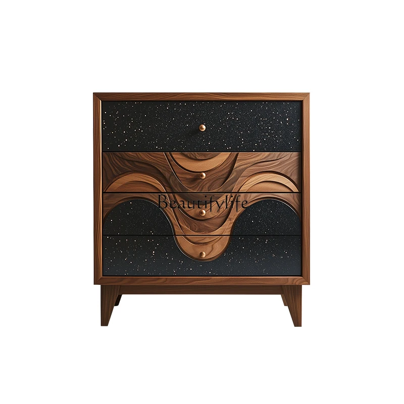 

Italian medieval creative solid wood chest villa living room high-end furniture