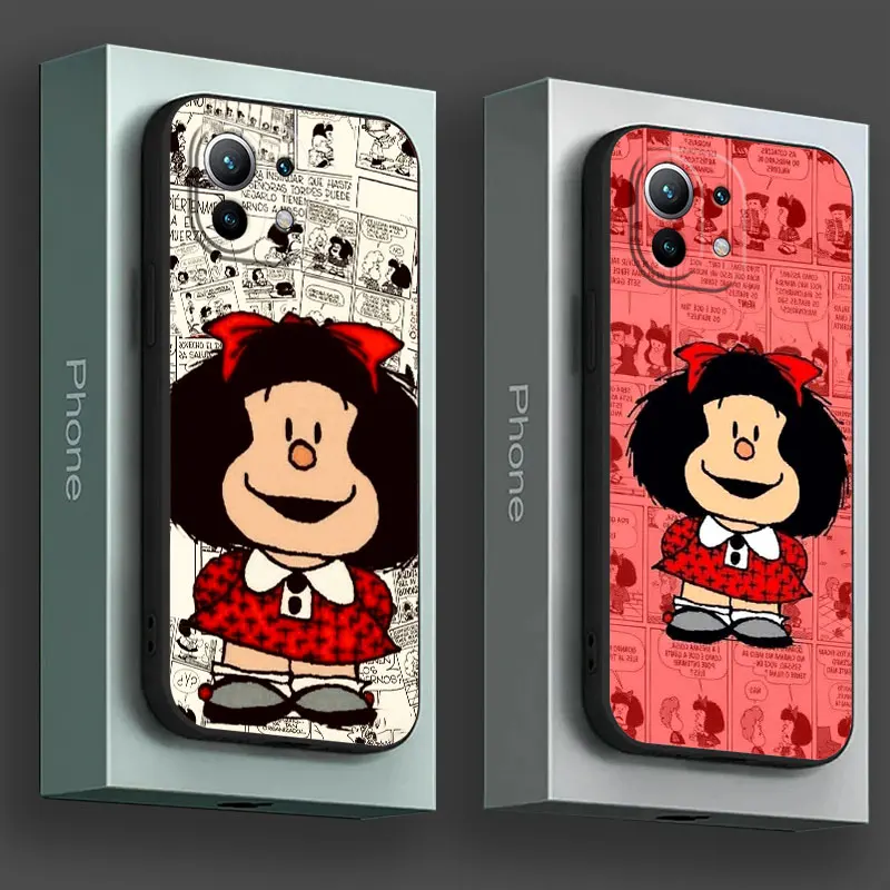 

Mafalda Cartoon Phone Case For Xiaomi 14T 13T 12T 11T 10T 14 Pro 12 Mi 11 Lite Poco X3 X4 X5 X6 M5 F5 F6 Pro Soft Silicone Cover