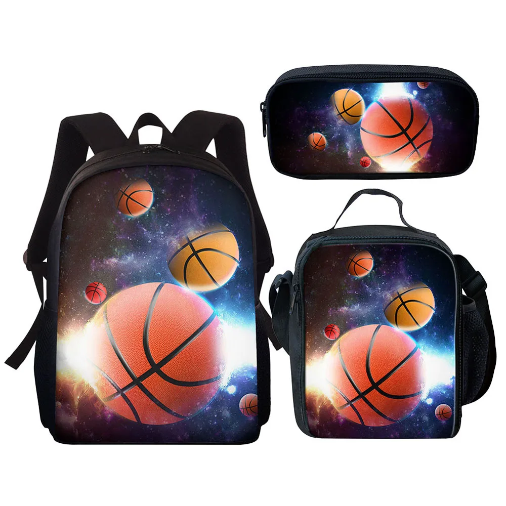 Crianças mochila moda basquete impressão 3d sacos de escola conjunto para meninos meninas bagpack criança mochila estudante saco de livro mochila