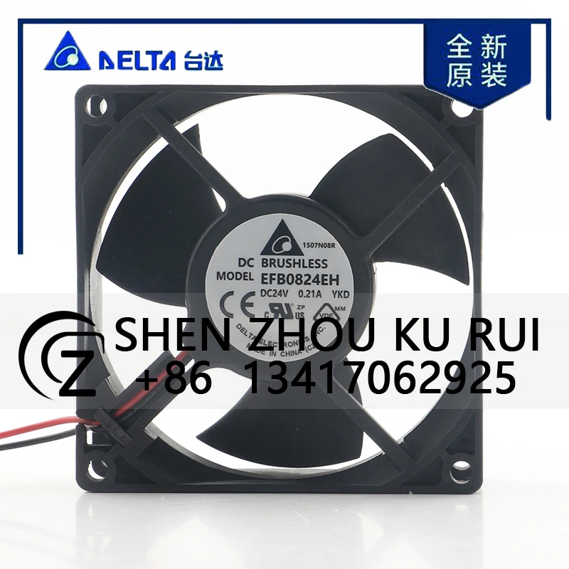 دلتا 12 فولت 48 فولت تيار مستمر 24 فولت 0.21A التيار المتناوب EC 8025 80X80X25 مللي متر 8 سنتيمتر خادم الهيكل الهادئ مزدوجة كروي العاكس EFB0824EH-YKD مروحة التبريد #1