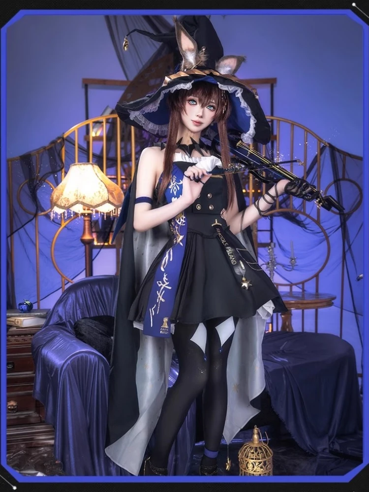 Game Arknights Amiya Cosplay Anime Women Fashion Dress Cloak Costume Role Play Clothing Halloween Carnival Party Suit Stock