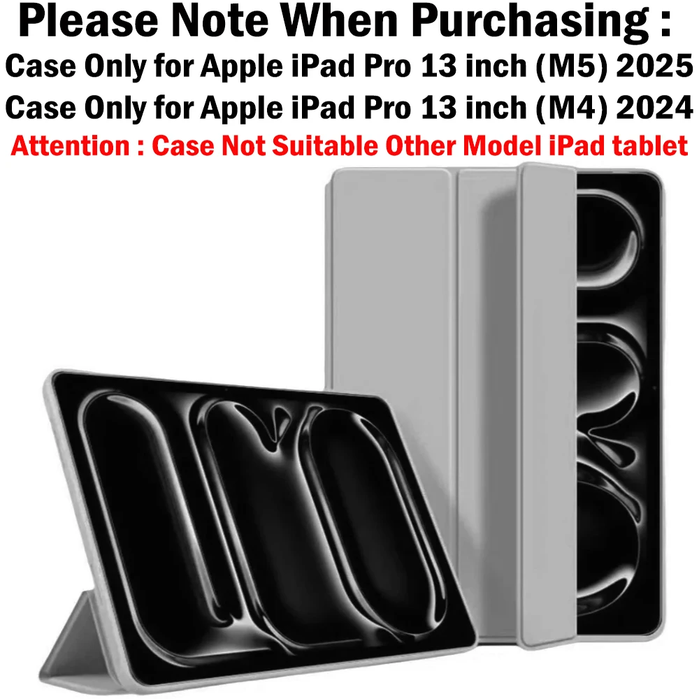 

Tablet Case for Apple iPad Pro 13-inch 2024 M4 & 2025 M5 Chip Pro 13 A3360 A3361 A3362 New 2025 Protective Soft Silicone Cover
