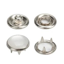100sets 9.5mm Silver Brass Fastener Snap Press Stud Cap Combined Button Snap Button Suit for Shoe Bag Wallet Garment