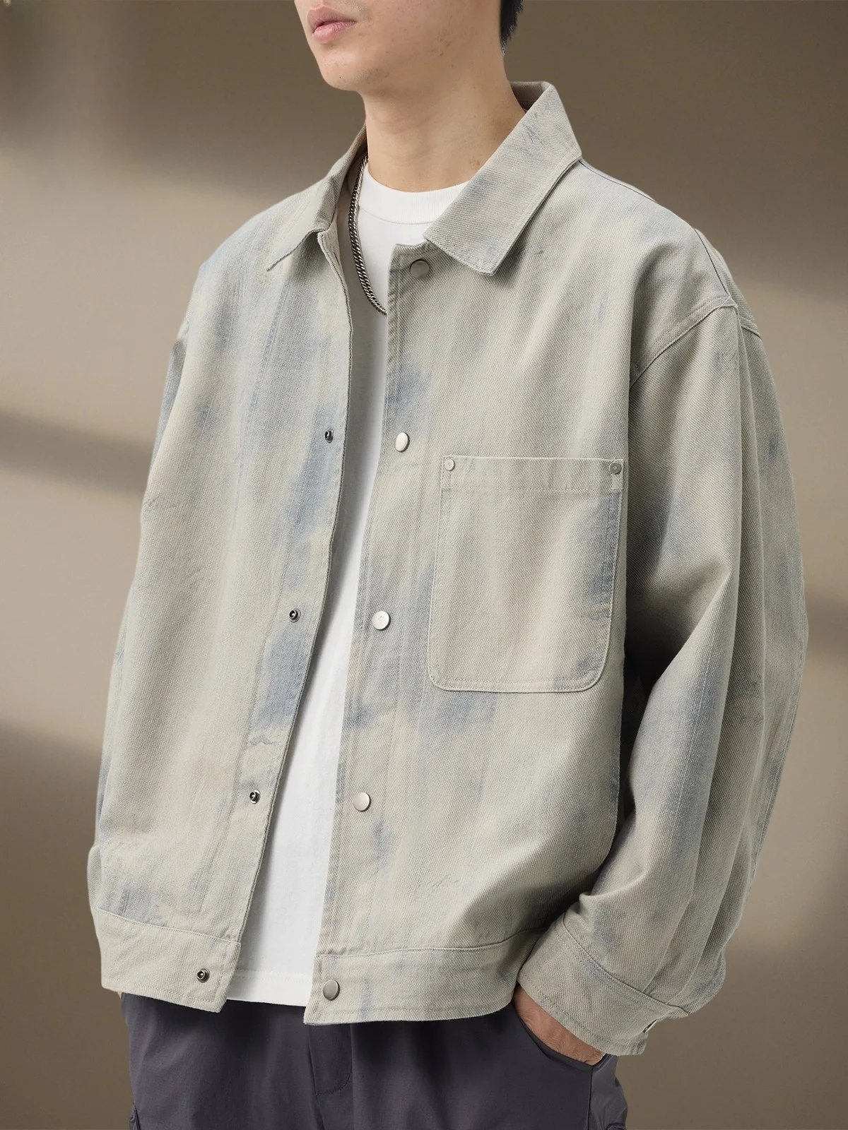 

Men's Tie Dye Long Sve irt Casual Workwear Spring New Sle Haome Button Decorated Cotton Polyester Blend