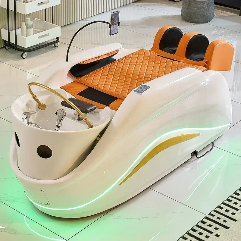 Modern salon full body Electric massage hair washing bed head spa shampoo bed