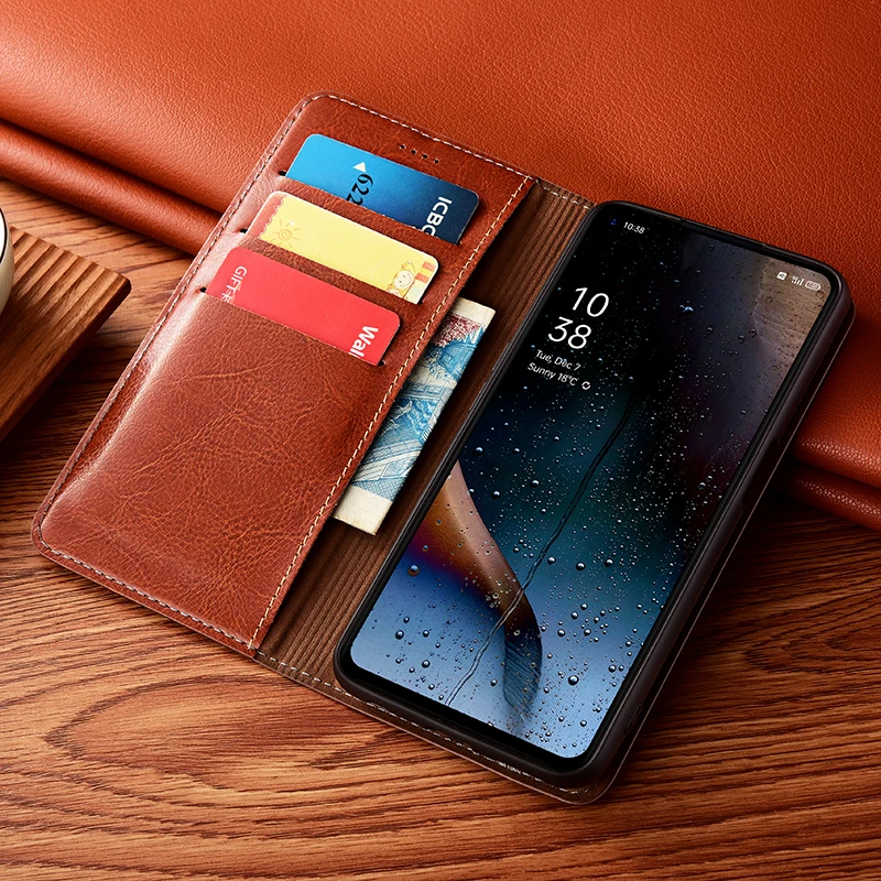 Luxury Genuine Leather Wallet Case For Xiaomi Redmi Note 12 12R 12S Pro Plus Xiaomi 13 13T Pro Lite Ultra Magnetic flip Cover