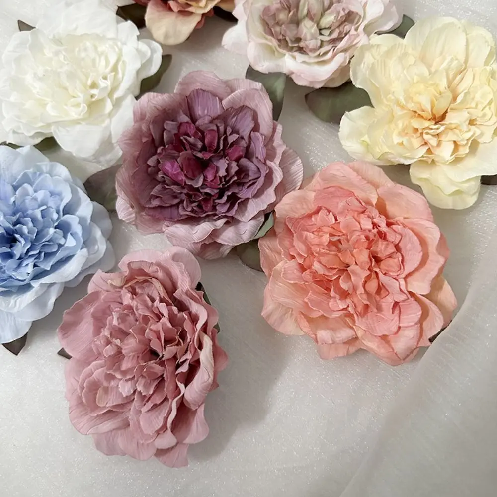 Bohemia Peony Flower Hair Clip Cute Barrettes Hair Accessories Big Artificial Flower Hairpins Flower Ponytail Hairpin Party