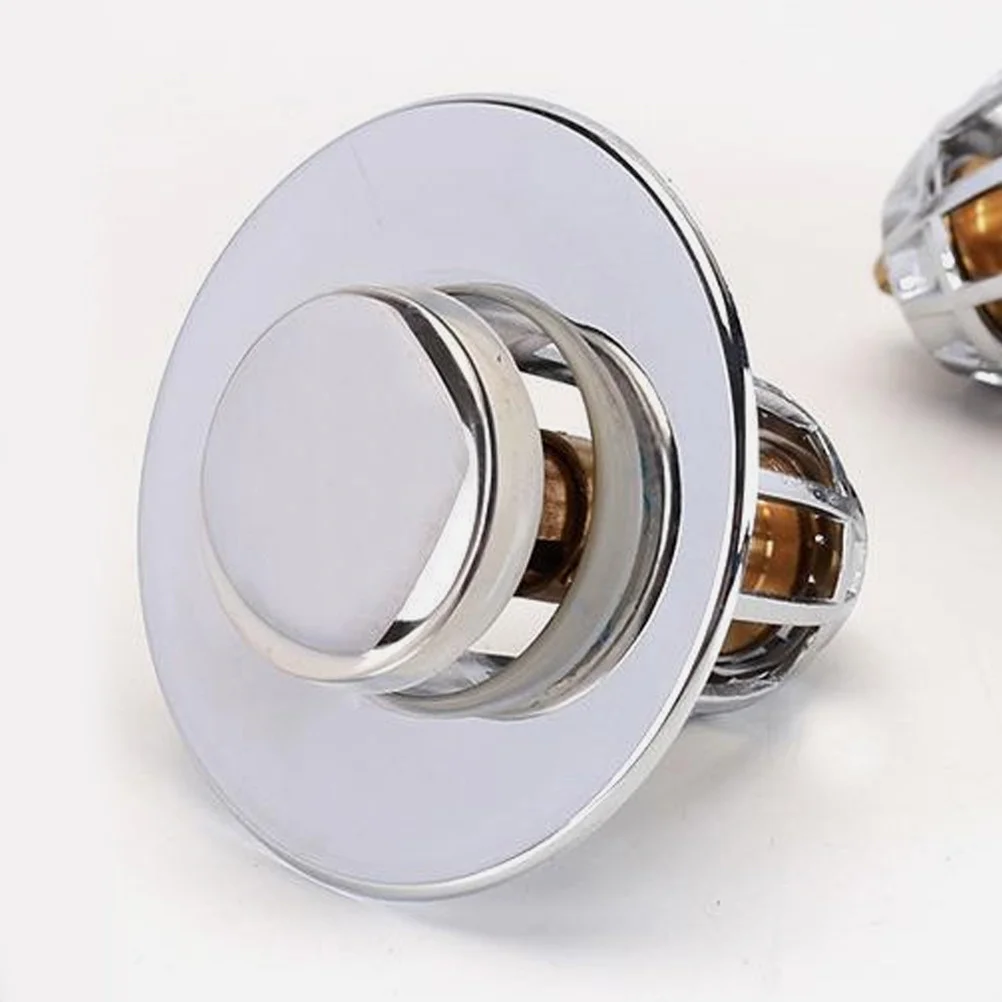 

2Pcs Sink Stopper Replacement ABS Copper Builtin Filter Anticlogging Bathroom Basin Plug Drainer Bathroom Sink Stopper