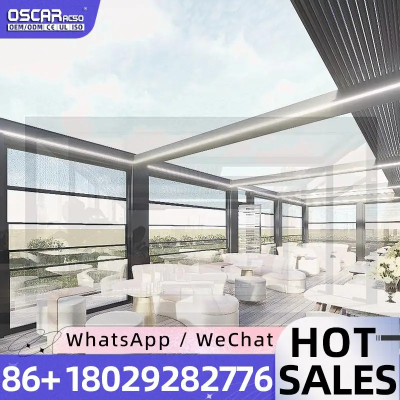 Customizable Electric Adjustable Aluminum Louvered Pergola and Gazebo Awnings Ideal for Balcony Patio Garden in Rainproof pergol