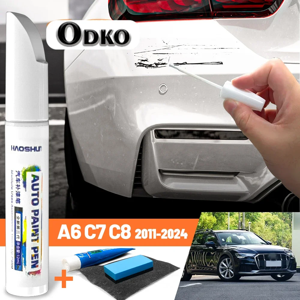 Car Paint Pen Paint Care Fixer Scratch Repair Wax Painting Scratch Remover For Audi A6 C7 4G C8 4K 2011-2024 2018 2019 2022 2023