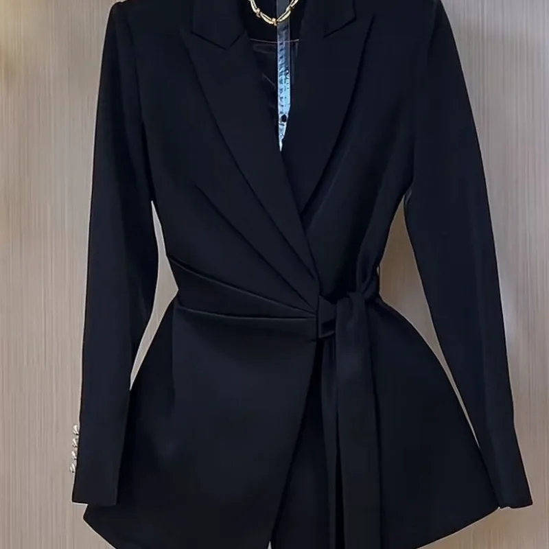 

New Women's Elegant Slim Fit Waist-Cinching Blazer Spring Autumn Casual Professional Small Suit Light Luxury Fashion Jacket