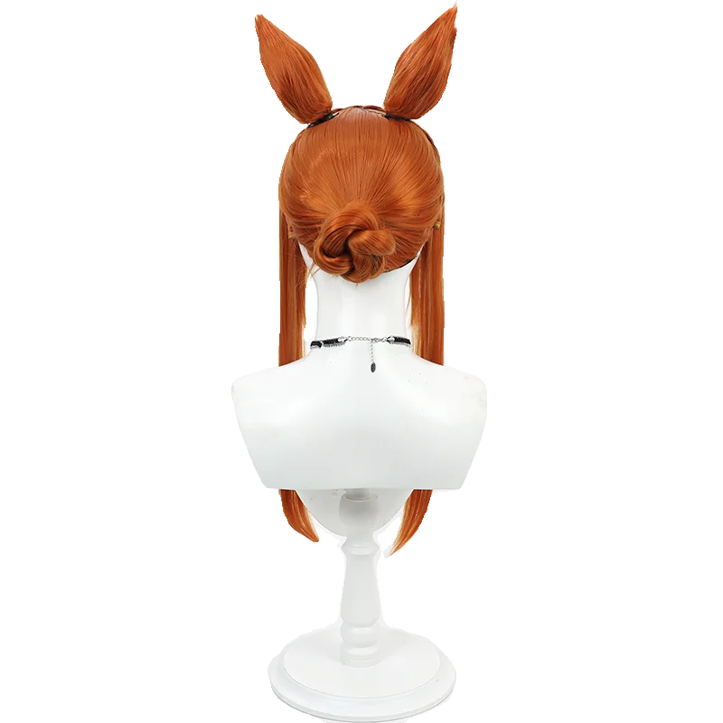 Game Uma Musume Pretty Derby Silence Suzuka Cosplay Wig Ears Tail Halloween Costume Prop Synthetic Hair Heat Resistant Fiber