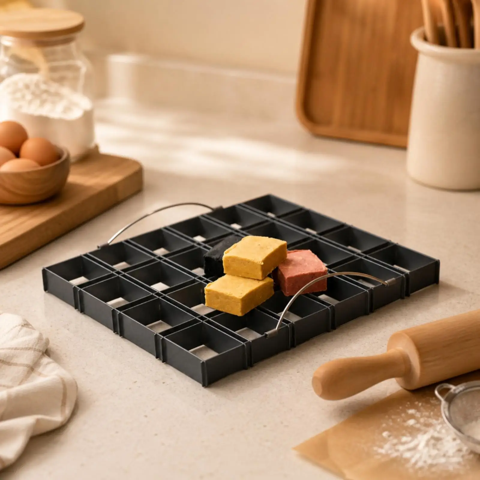 Baking Tray Sturdy Carbon Steel Baking Form with Wire Handles Reusable