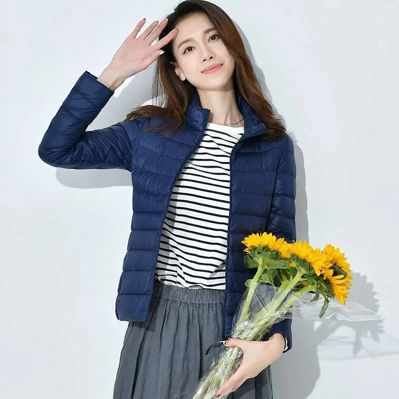 

Women Puffer Jacket 2025 New Spring Autumn Duck Down Jacket Female Ultra Lightweight Packable Hooded Down Coats