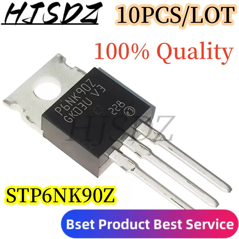 Spot shipment 【10PCS/LOT】MOSFET P6NK90Z STP6NK90Z P6NK90ZFP TO-220 through-hole 900V 5.8A