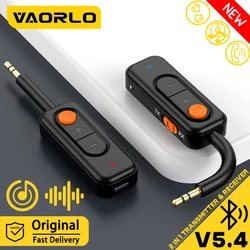 Bluetooth 5.4 Audio Transmitter Receiver 3.5MM AUX Hifi Stereo Music Wireless Adapter With Mic For Car Airplane TV PC Headphone