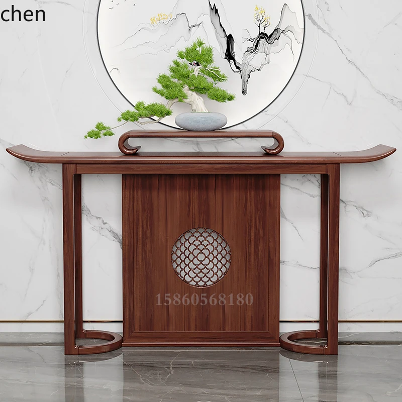 

ZML Entrance Cabinet Entrance Platform Simple Solid Wood Entrance End View Platform Living Room Table Supply Case