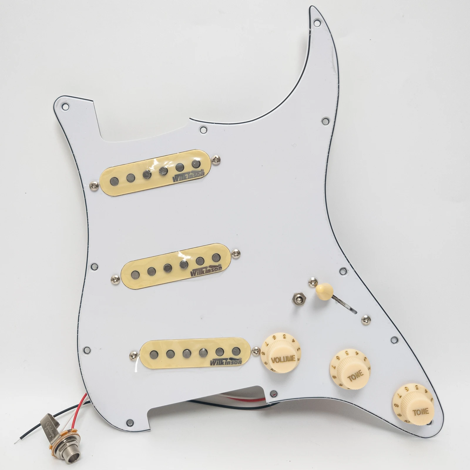 

SSS Guitar Prewired Loaded Pickguard Alnico 5 Single Coil Pickups Set for ST Electric Guitar Replacement Parts