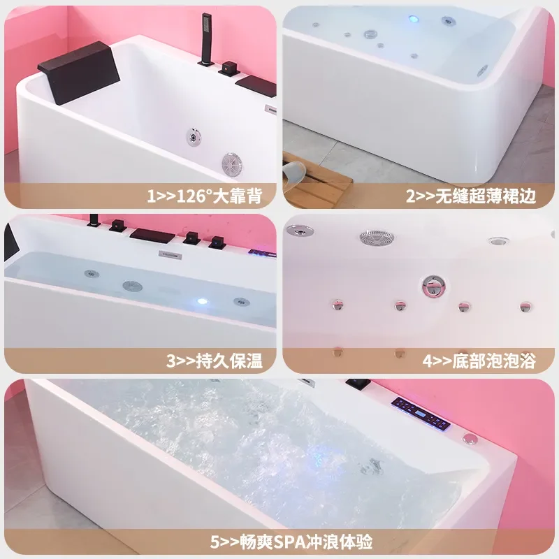 for Independent Integrated Surf Massage Intelligent Thermostatic Bathtub Cross-border Whirlpool Massage Bathtub