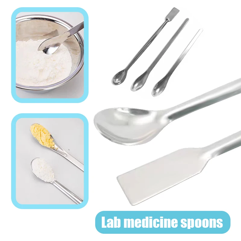 16/18/20cm ze stali nierdzewnej medycyna laboratoryjna szpatułka łyżka Spoonoratory szpatułka do mieszania szpatułka głowa eksperyment apteka