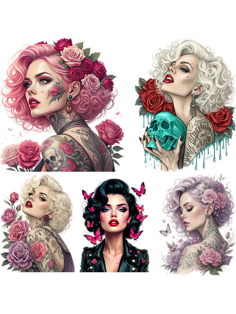 Marilyn femmes fer sur patchs pour vêtements Punk Monroe bricolage niveau A lavable T-shirts autocollants thermiques patchs de transfert de chaleur