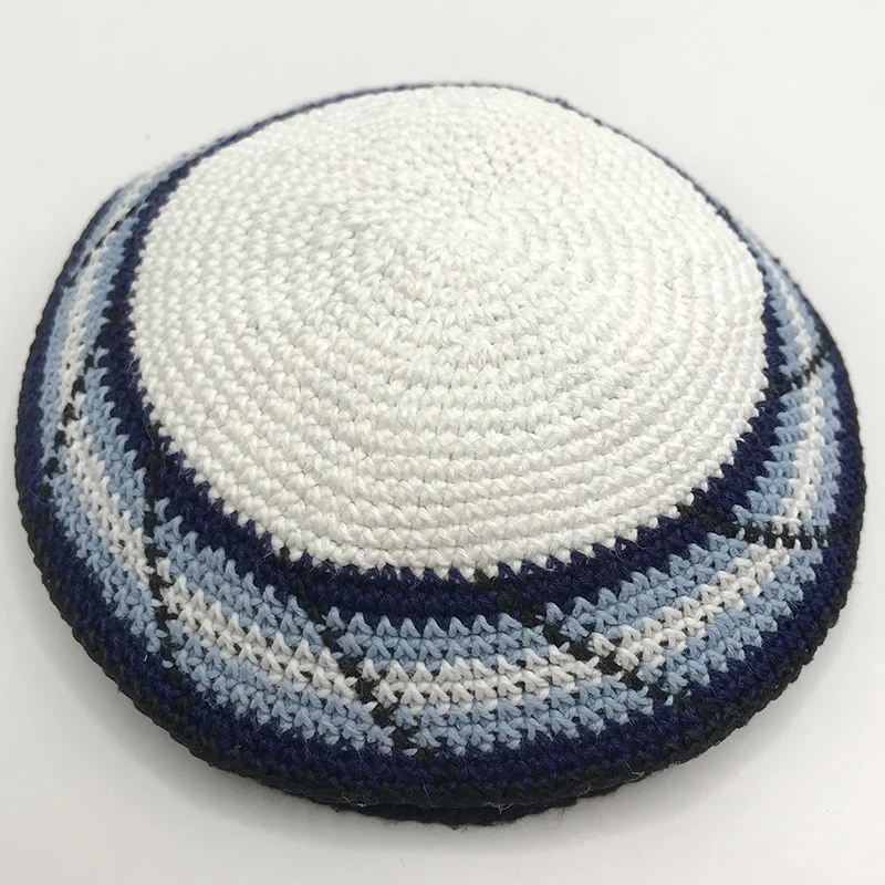 Traditional Jewish Yarmulke 15cm/16cm/17cm Hand Made Knit Kippah Judaica Yamaka Kippot Hat for Men