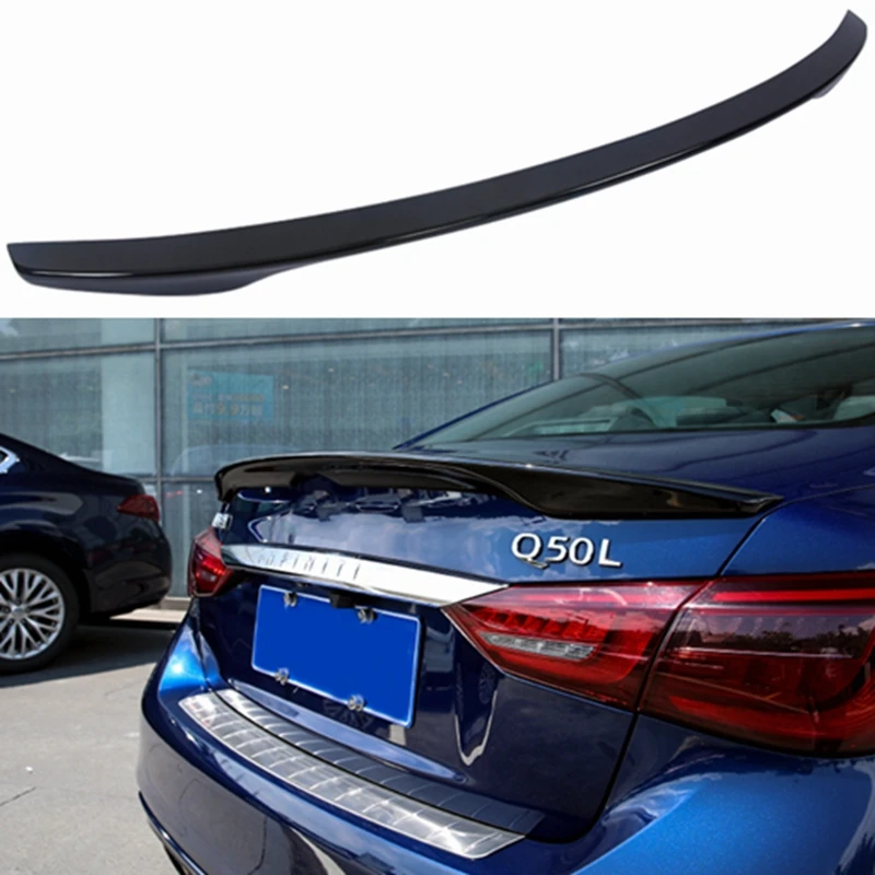 لإنفينيتي Q50 Q50S Q50L 2014 -2020 ألياف الكربون/FRP أسود لامع/جناح خلفي من الكربون مزورة