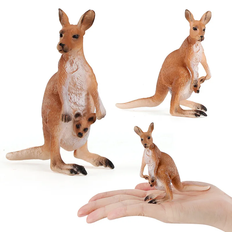 Children's Solid Wildlife Model Realistic Australian Mother Kangaroo Early Education Display Toy Collectible Fantasy Figurine