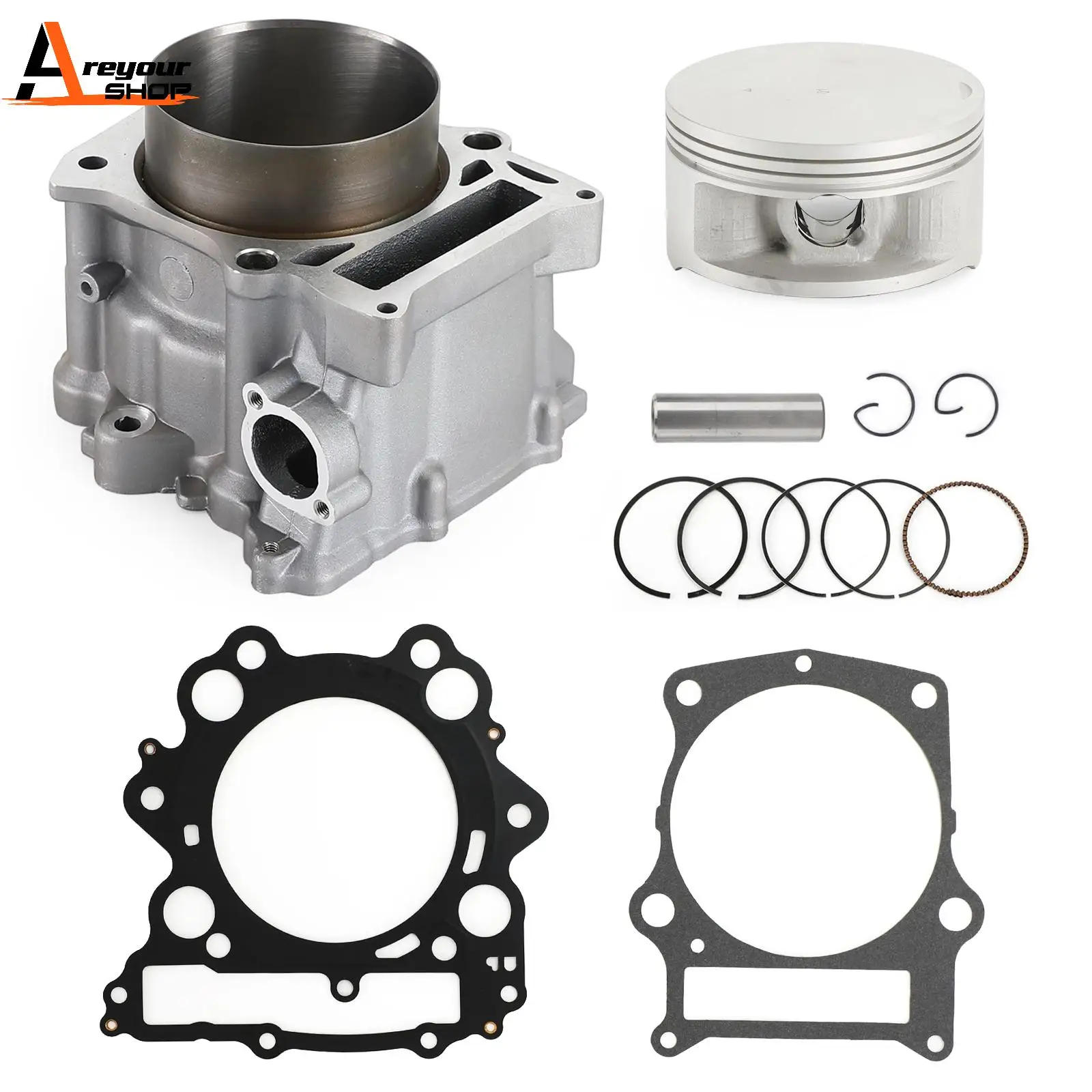 Areyourshop 102mm Big Bore Top End Kit Cylinder For Yamaha YFM Grizzly Rhino 660 Raptor 660R 2001-2008 5KM-11310-00-00 Motor