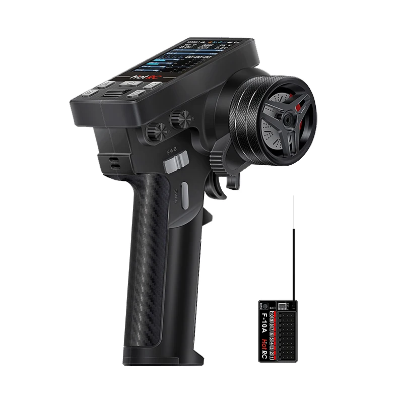 HotRC-afstandsbediening CT-10B 10-kanalen, 2,4GHz zendercontroller voor klimmen, drijvend voertuig, RC auto's, vliegtuigen,