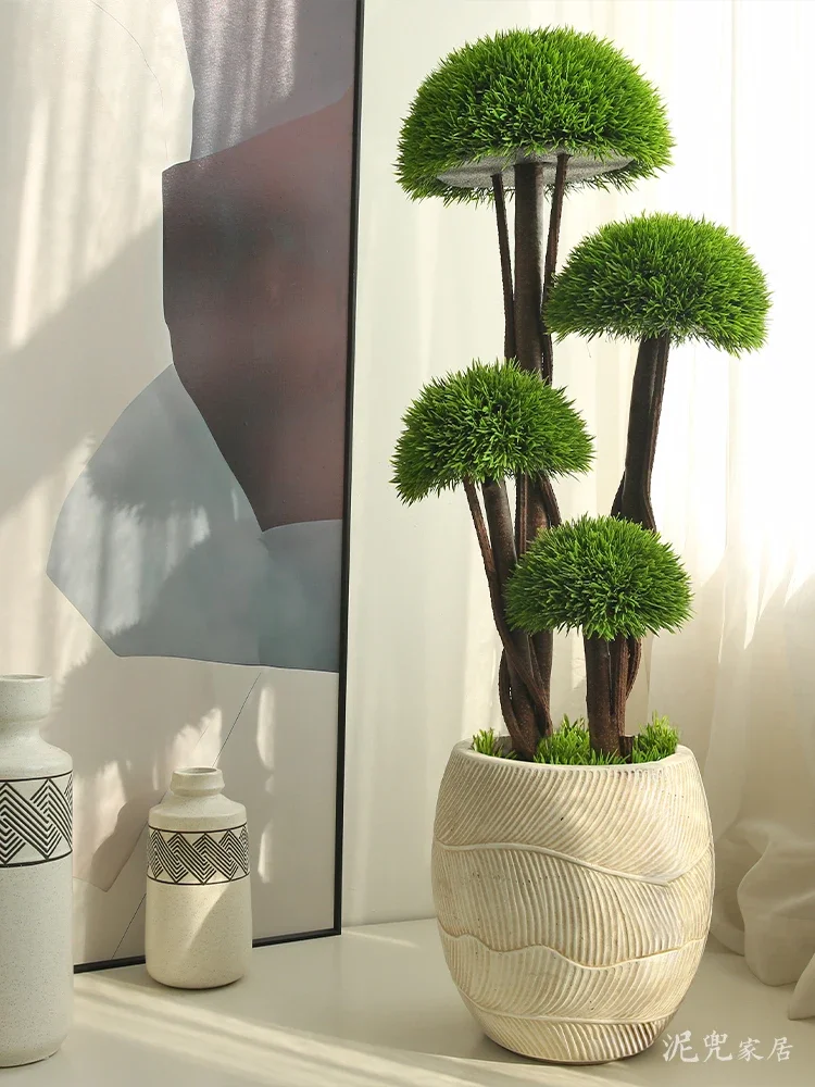 Simulated green plant bonsai, mushroom tree interior decoration