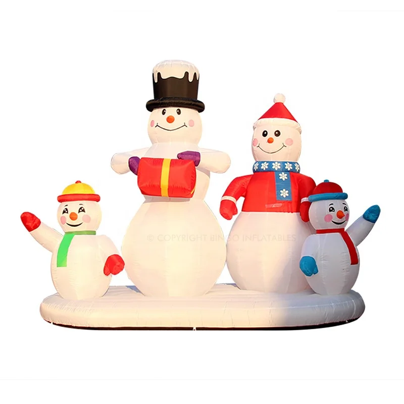 Giant Inflatable Snowman Family Outdoor Inflatable Santa Decoration with Light Emitting Diode
