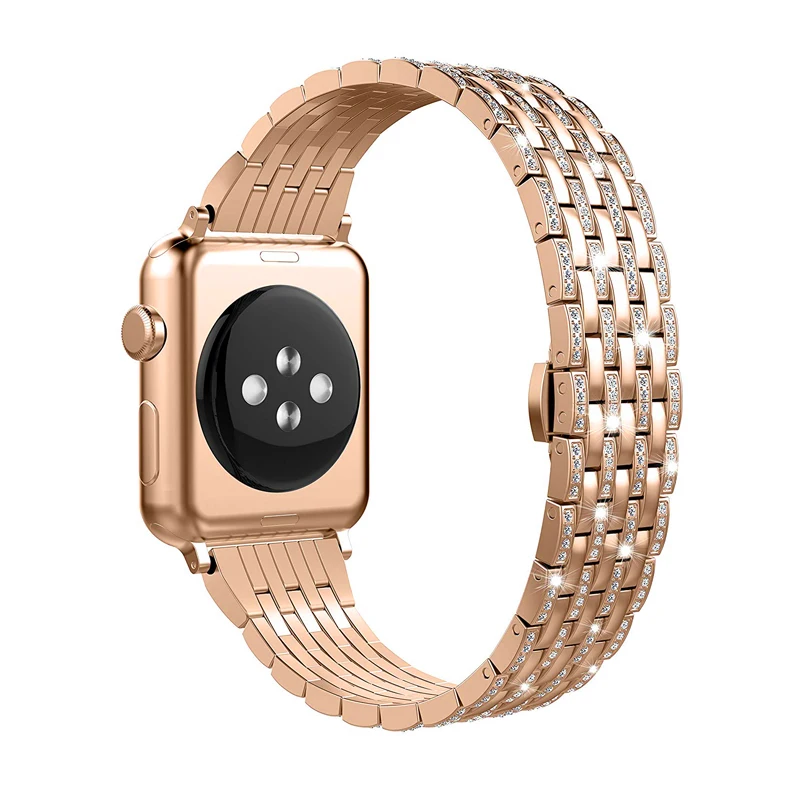 Luxury diamond metal band for Apple Watch 45mm 44mm 42mm 41mm 40mm stainless steel bracelet wristband iwatch series 7 6 5 4 3 SE