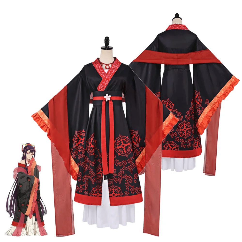 ふつつかな悪女ではございますが-朱慧月-コスプレ衣装-赤黒-漢服-古風-ドレス-アニメ-コスチューム-ハロウィン-仮装