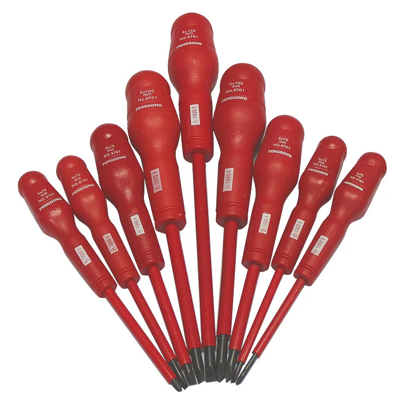 9 Pcs Insulated Screwdriver Set Electrician Dedicated Magnetic Precision High Voltage 1000V Slotted Phillips Hand Tools