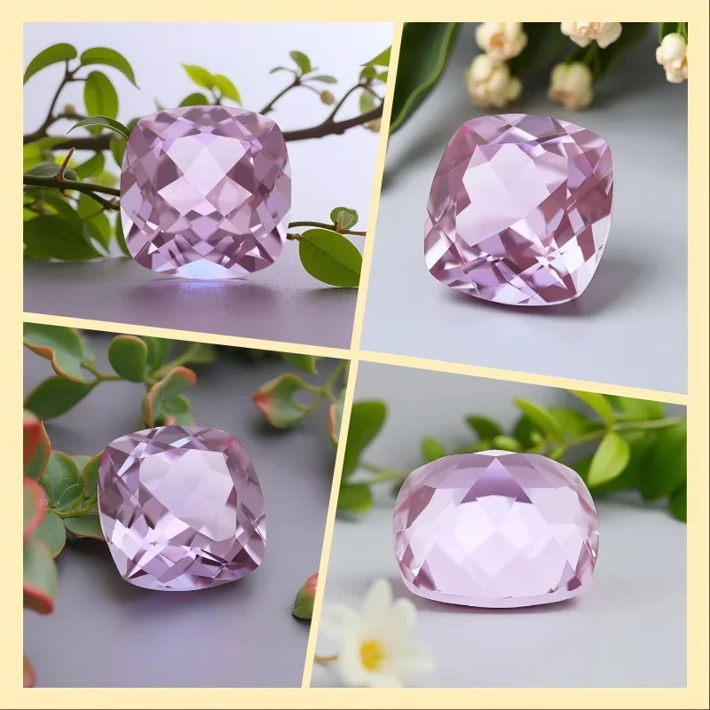 TOP Lab Grown Alexandrite Square Cushion Shape Change Color Stone Charms for DIY Jewelry Making Extremely Shiny Quality Certifi 5