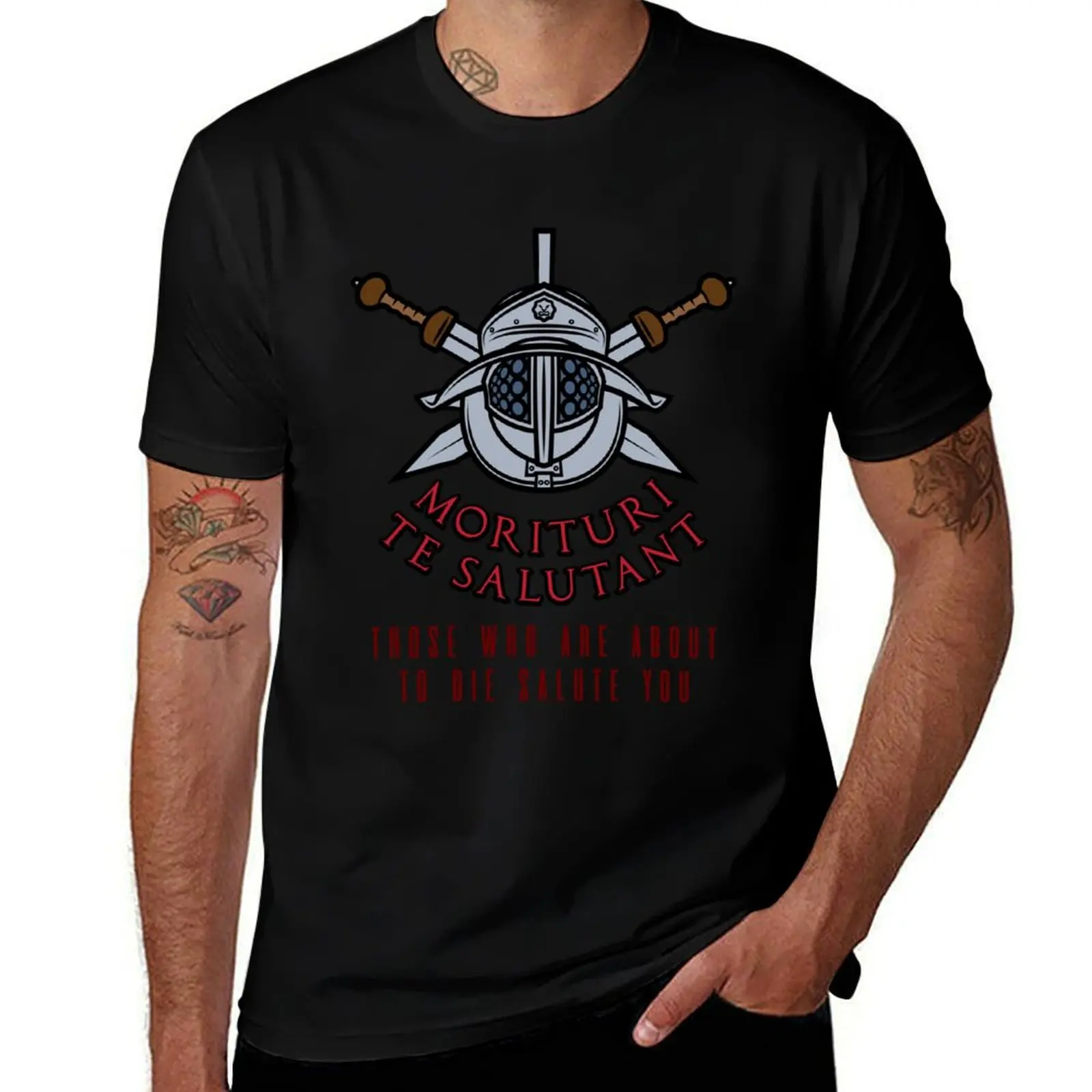 Morituri Te Salutant T-Shirt Athletic Fit Sports Short Sleeve Top