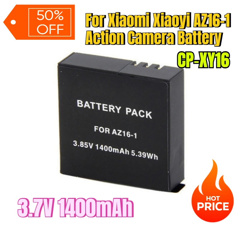 

3.7V 1400mAh for Xiaomi Xiaoyi AZ16-1 Action Camera Battery