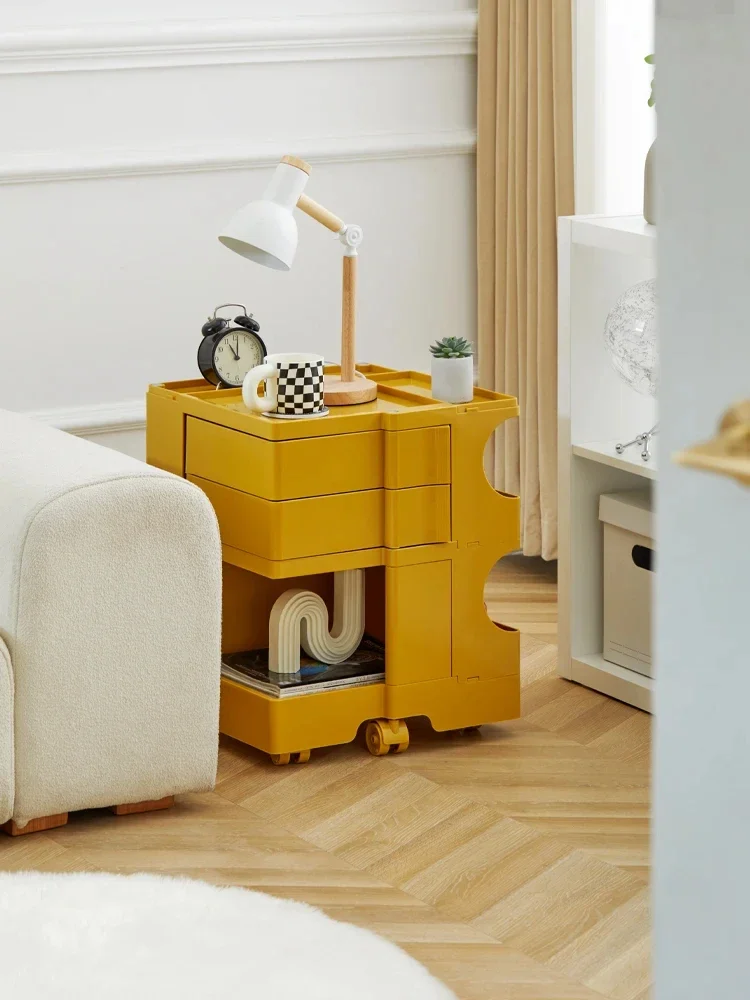

Minimalist trolley storage cabinet with large capacity, detachable and rotating multifunctional storage rack YX647TB