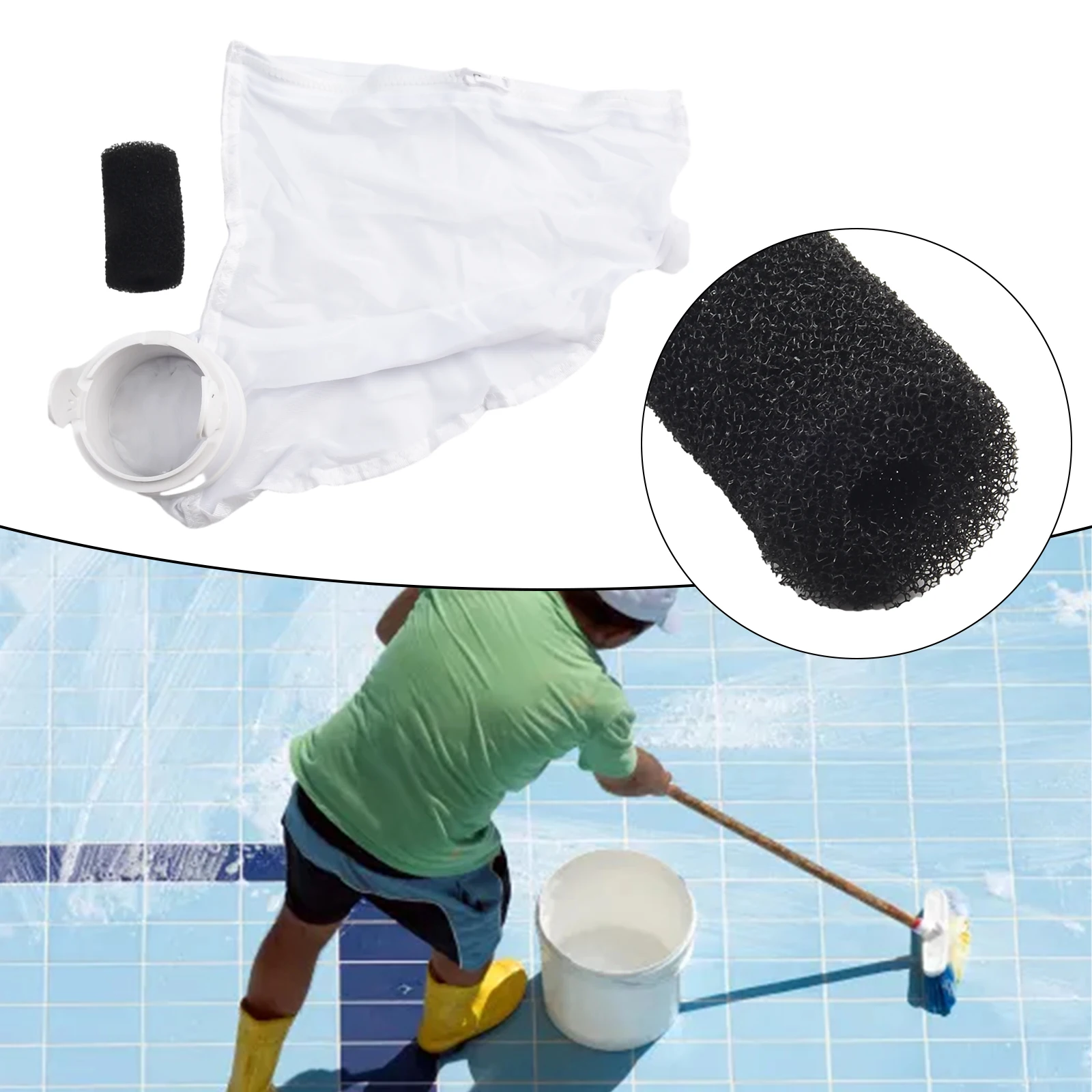 1set For Polaris 280 Cleaner Bag Cleaner Bag Replacement Swimming Pool Mesh Bag Tail Scrubbers With Zip Opening