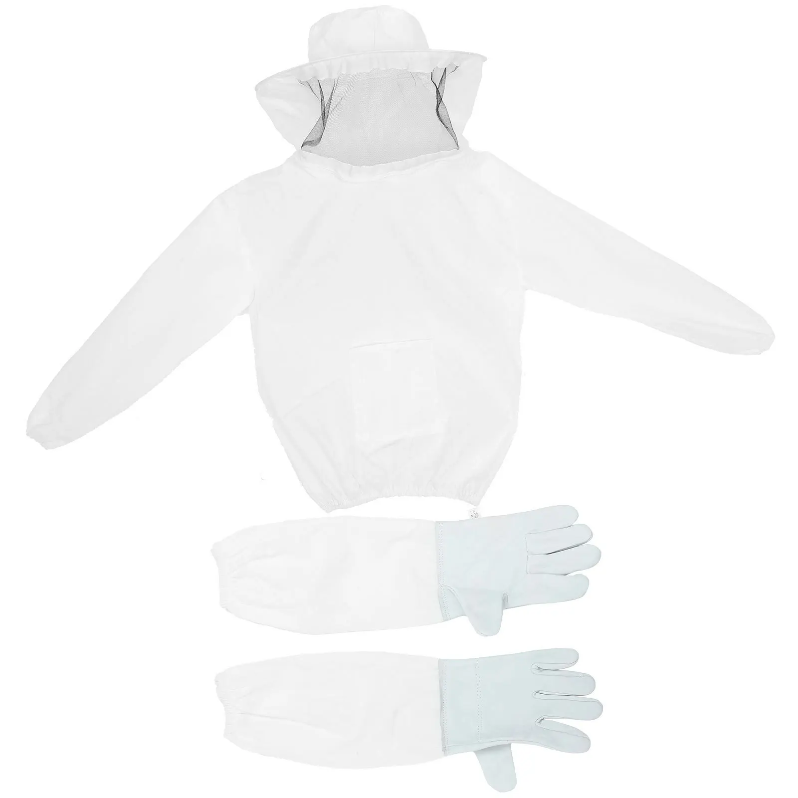 

Комплект для пчеловодства: профессиональный костюм с капюшоном-вуалью, легкий, удобный, с перчатками, защита от укусов