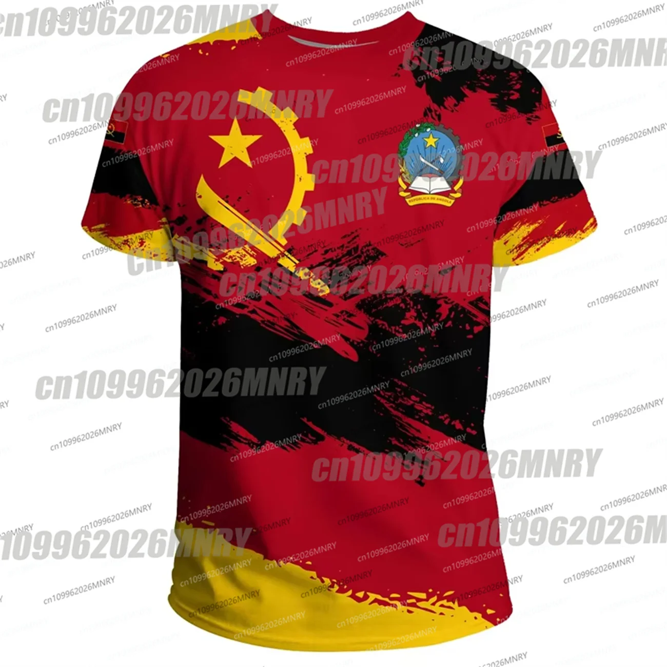 Angola Flag Summer Men's Tshirt Angolan National 3D Print T-Shirt Oversized GYM Tops Sports Fitness Man Short Sleeves Shirts view 4